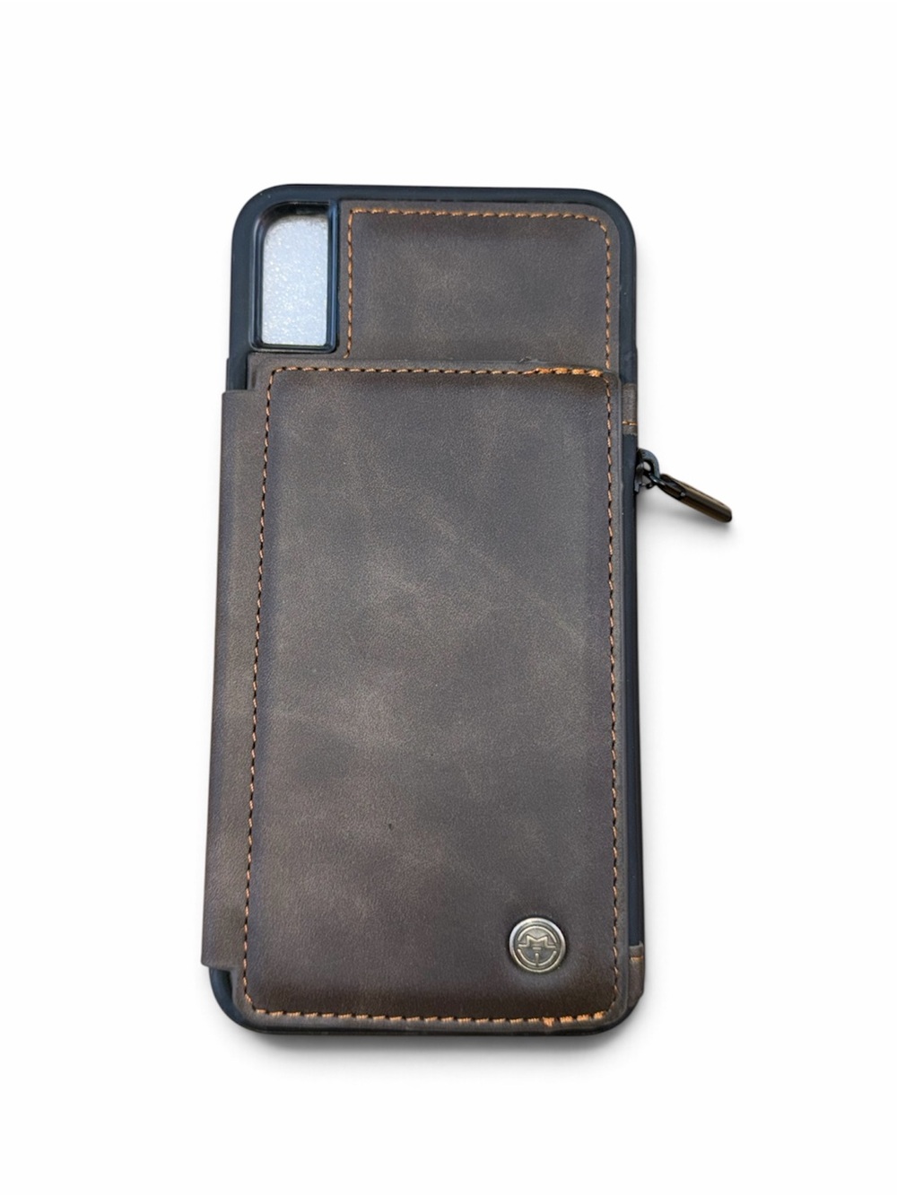(Xs max) ☺️ Leather Wallet Phone Case with Card Pocket - Brown